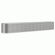 Helloshop26 - Jardinière bac lit surélevé plantes fleurs terrasse jardin de jardin acier enduit de poudre argenté Argent 02_0039711 - 3000218546038 Helloshop26 - Jardinière bac lit surélevé plantes fleurs terrasse jardin de jardin acier enduit de poudre argenté Argent 02_0039711 - 3000218546038