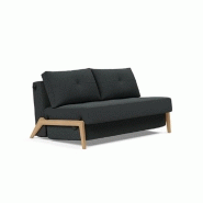 INNOVATION LIVING  CANAPÉ DESIGN CUBED WOOD 02 CONVERTIBLE LIT 200*140 CM TISSU BOUCLÉ BLACK RAVEN