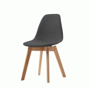 Keeve - Chaise empilable en polypropylène bois/gris foncé