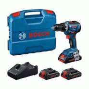 Perceuse-visseuse Bosch Gsr 18v-55 0615a5002p Sans Fil 18 V - 55 Nm Brushless + 3x Batterie + Chargeur + L Case - 4053423249842 Perceuse-visseuse Bosch Gsr 18v-55 0615a5002p Sans Fil 18 V - 55 Nm Brushless + 3x Batterie + Chargeur + L Case - 4053423249842