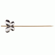 Pique papillon translucide Bambou et PS couleur naturelle 12cm - par 4000
