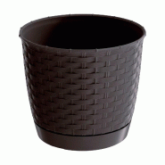 Prosperplast - Pot RATOLLA ROUND 2 L - 16,5x16,5x14,2 cm, coloris Ocre foncé - marron plastique polypropylène ZA3849