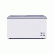 Romux® Îlot Congélateur 400 Litres avec 2 Portes Coulissantes en Verre Plat Blanc | Îlots Congélateurs Professionnels - 8435811807647