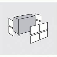 Structure comptoir caisse - Banko - L111xP53xH93cm - gris anthracite - aggloméré