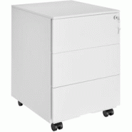 Tectake Caisson de bureau à roulettes Magna avec 3 tiroirs verrouillables blanc - 405237 - blanc acier 405237 Tectake Caisson de bureau à roulettes Magna avec 3 tiroirs verrouillables blanc - 405237 - blanc acier 405237