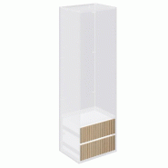 Tiroir Vertigo T01 MDF naturel et chêne clair H20cm pour caisson 60cm - par 2