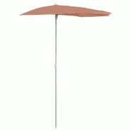 VidaXL Demi-parasol de jardin avec mât 180x90 cm terre cuite Modèle Jardin Aurora - 315564