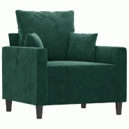 VidaXL Fauteuil Vert foncé 60 cm Velours Modèle Aero Luna - Matériau naturel 359285
