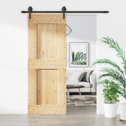 Vidaxl porte coulissante et kit de quincaillerie 80x210 cm pin massif 3203204 Vidaxl porte coulissante et kit de quincaillerie 80x210 cm pin massif 3203204