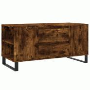 VidaXL Table basse chêne fumé 102x44,5x50 cm bois d'ingénierie Modèle Atlas Prime - 831009