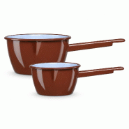 Wellhome Well Home - Set de 2 Casseroles avec Bec Verseur en Acier ĂmaillĂ© Ă14/18 cm - rouge acier PK11168 Wellhome Well Home - Set de 2 Casseroles avec Bec Verseur en Acier ĂmaillĂ© Ă14/18 cm - rouge acier PK11168