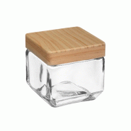 5FIVE - Bocal carré en verre 0,85 L, couleur beige - transparent verre JJ146