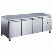 A.C.L - Table réfrigérée 3 portes - 580 L - 600x400 plans de travail granit évaporateur traité - inox MM99171016 A.C.L - Table réfrigérée 3 portes - 580 L - 600x400 plans de travail granit évaporateur traité - inox MM99171016