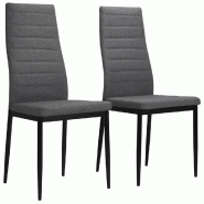 Décoshop26 - Lot de 2 chaises de salle à manger cuisine design contemporain tissu gris clair CDS020482 - gris 3001094399787