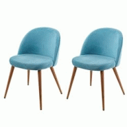 Décoshop26 - Lot de 2 chaises de salle à manger tissu velours bleu en bois style rétro CDS04419 - bleu 3000410025102 Décoshop26 - Lot de 2 chaises de salle à manger tissu velours bleu en bois style rétro CDS04419 - bleu 3000410025102