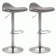 Décoshop26 - Lot de 2 tabourets de bar assise ergonomique en tissu gris clair pied en trompette en métal 10_0004411 - gris 3000252089942 Décoshop26 - Lot de 2 tabourets de bar assise ergonomique en tissu gris clair pied en trompette en métal 10_0004411 - gris 3000252089942