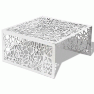Décoshop26 - Table basse carrée design en aluminium ajouré – finition argentée – 69 × 69 cm DEC037316 - argenté aluminium 3000263218324