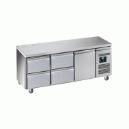 Desserte réfrigérée inox centrale -2/+8°c avec 1 porte et 2x2 tiroirs - PGN3140TN