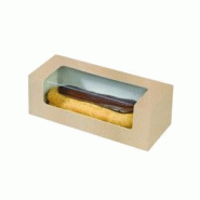 ECOLOMIQUE - 50 Pcs - Boîte carton à fenêtre PET - 150x60 mm, Hauteur: 50 mm, Idéal pour éclair et macaron - ECO210CCLAIRK - marron en carton ECO ECOLOMIQUE - 50 Pcs - Boîte carton à fenêtre PET - 150x60 mm, Hauteur: 50 mm, Idéal pour éclair et macaron - ECO210CCLAIRK - marron en carton ECO