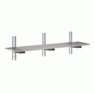 Etagère murale ajourée en inox - P400 mm - H350 mm - L2000 mm - STSA204