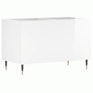 Helloshop26 - Armoire à disques pratique classique 74,5 x 38 x 48 cm finition mate style industriel en bois blanc brillant 02_0049125 - blanc Bois ma_0