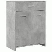 Helloshop26 - Armoire de salle de bain classique avec 1 tiroir et 2 portes 60 x 33 x 80 cm en bois d'ingénierie gris béton 02_0050837 - gris Bois ma