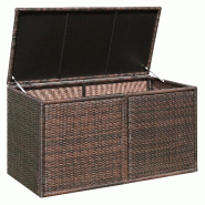 Helloshop26 - Coffre de rangement extérieur 335 litres avec 2 étagères design moderne 115 x 60 x 65 cm en rotin PE marron 20_0011489 - 3000226748837