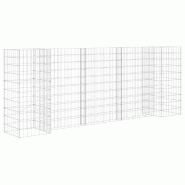 Helloshop26 - Jardinière à gabion en H Fil d' acier 260 x 40 x 100 cm 02_0000864 - acier 3000071991532