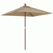Helloshop26 - Parasol mobilier de jardin avec mât en bois 198 x 198 x 231 cm taupe 02_0008358 - Bambou 3000446682720