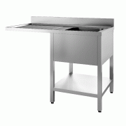 Plonge passage lave vaisselle inox 700 avec étagère bloc évier 1 à ... - P7452.0470