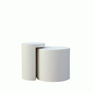 Podiums Santorina finition sablée  Ø70 x65 et Ø50 x75 cm