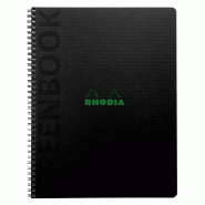 RHODIA Lot de 5 Greenbook A5+, 160p./80 feuilles microperforées 90 g/m² reliure intégrale, perf. 6 trous, couv. Carte rigide recyclée, ligné + ca