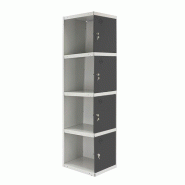 SimonRack Cassier métallique 4 portes ADDITIONNEL démonté BLANC/ANTHRACITE 1800x300x500 mm (haut x largeur x profondeur) - 8425437108242