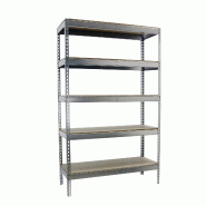 SimonRack Rayonnage industriel, 2500x1500x450 mm, 400 kg au point de flexion, 5 étagères bois, rayonnage garage, Galvanisé/Bois- Ecoforte - argent�
