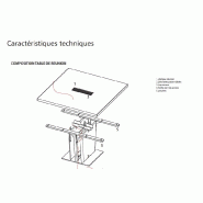 Table de réunion carrée série X10 - Officity - Orme gris