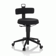 Tabouret de travail / chaise d'équilibre TOP WORK FLEX Tissu noir hjh OFFICE - noir polyester 925005