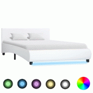 VidaXL Cadre de lit avec LED sans matelas blanc 140x200 cm Modèle Uerlissex - 285489