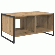 VidaXL Table basse Chêne artisan 80 x 50 x 40 cm Bois d'ingénierie Modèle Helios Extensible Plus - 886437
