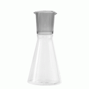 Zafferano Carafe Bicolore Collection Classy en Verre Borosilicaté Soufflé à la Main Gris et Transparent Design Géométrique et Ergonomique Éléga