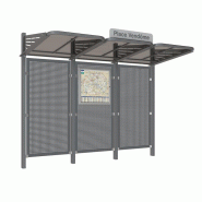 Abri Bus Convivial - 3000 mm - Vitrage PMMA Fumé - Verre Sécurit® ou Acier Abri Bus Convivial - 3000 mm - Vitrage PMMA Fumé - Verre Sécurit® ou Acier
