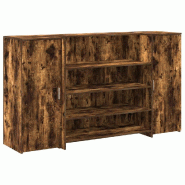 Bureau de réception chêne fumé 180x50x103,5cm bois d'ingénierie Modèle Atlas Master Bois - 8721158629449
