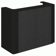 Comptoir noir Vertigo T01 2 angles arrondis MDF noir et noir 150x60x115cm