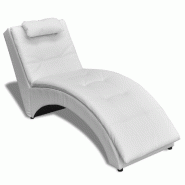 Décoshop26 - Méridienne chaise longue canapé pour intérieur avec oreiller blanc PVC blanc DEC026107 - blanc 3000255624256 Décoshop26 - Méridienne chaise longue canapé pour intérieur avec oreiller blanc PVC blanc DEC026107 - blanc 3000255624256