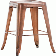 Décoshop26 - Tabouret de bar chaise haute de comptoir style industriel en métal cuivré TDB10315 - métal 3000511269603