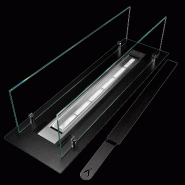 Divina Fire Brûleur pour cheminée au bioéthanol bio-cheminée en acier avec vitres de 65 cm - noir 8056157806059
