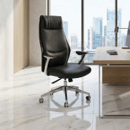 Fauteuil Manager Tery - ACT' - cuir noir