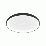 Gea Luce Plafonnier Krizia 50W Led 3000K, Gradable Phase Cut, Cadre Aluminium Noir Satiné, Diffuseur Silicone Opale - Gealuce - noir KRIZIA P/G 3000K