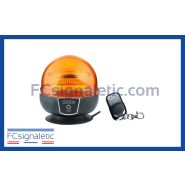 Gyrophare à led orange autonome embase magnétique avec télécommande LEDWORK LWK0409TC_0