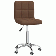 Helloshop26 - Chaise fauteuil siège pivotante de bureau informatique étude tissu brun 02_0024146 - acier 3000214707631