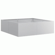 Helloshop26 - Jardinière carré 100 x 100 x 30 cm stable et décorative jardin balcon en acier galvanisé gris 02_0051592 - gris acier 3000236999854